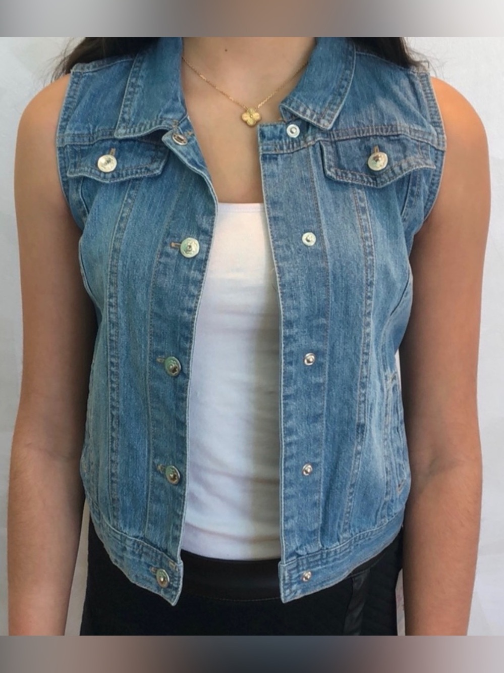 NWT Girls Denim Vest